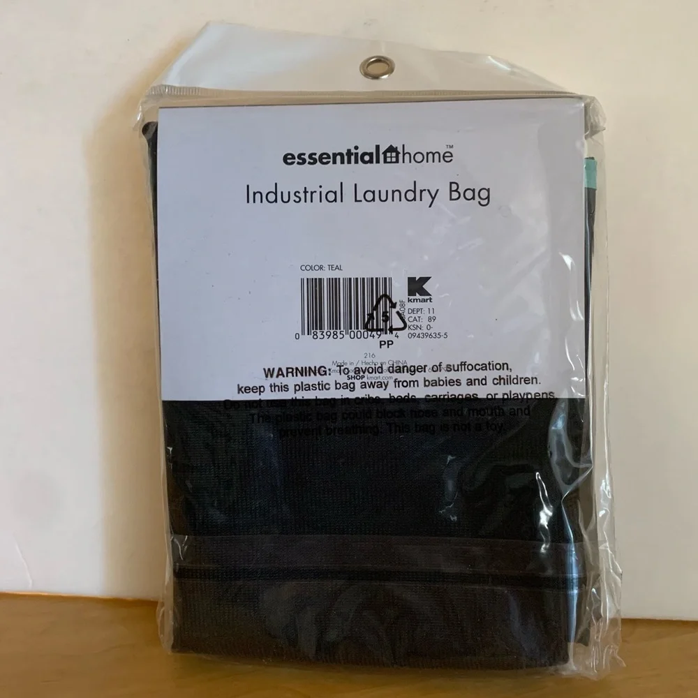 ESSENTIAL HOME Industrial Laundry Bag in Teal